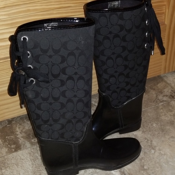 Coach Shoes - Coach Black Monogram Boots